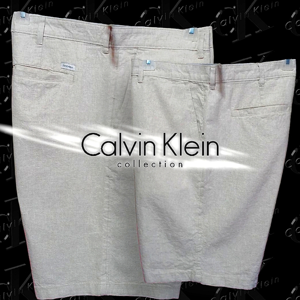 Calvin Klein Men’s 9″ Slim Fit Linen-Cotton Blend Lightweight Summer Shorts